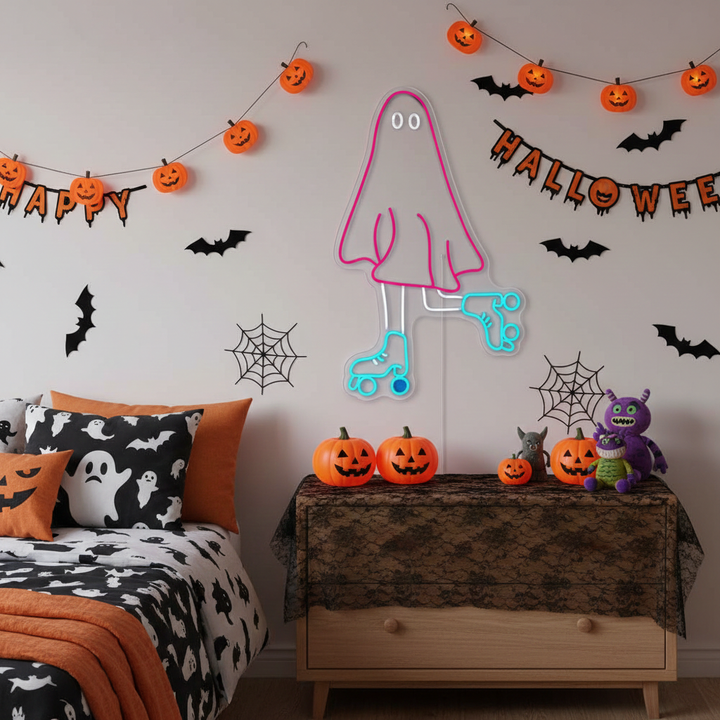 Ghost Skating Halloween LED Neon Sign by LEDNeons