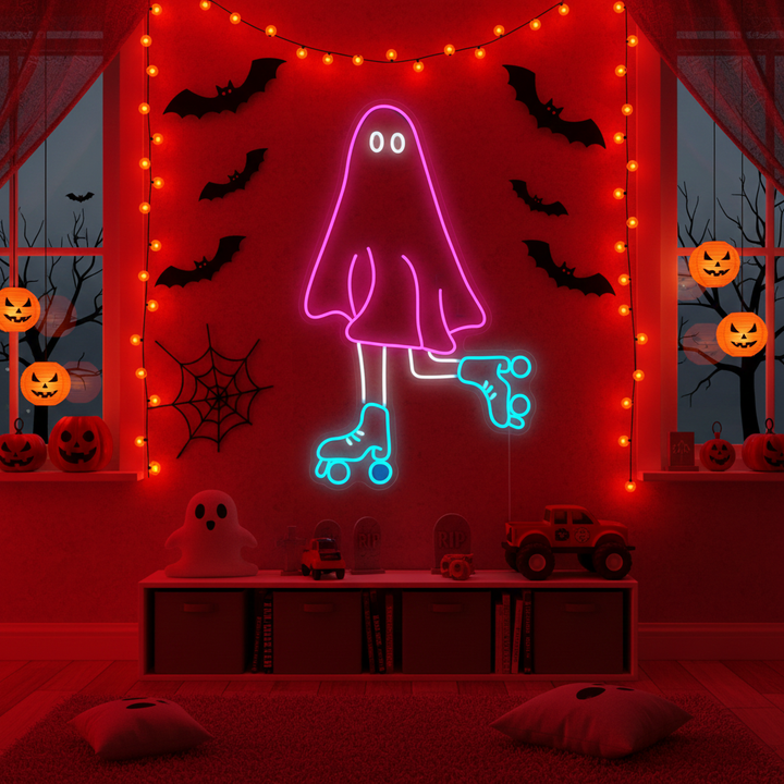 Ghost Skating Halloween LED Neon Sign by LEDNeons