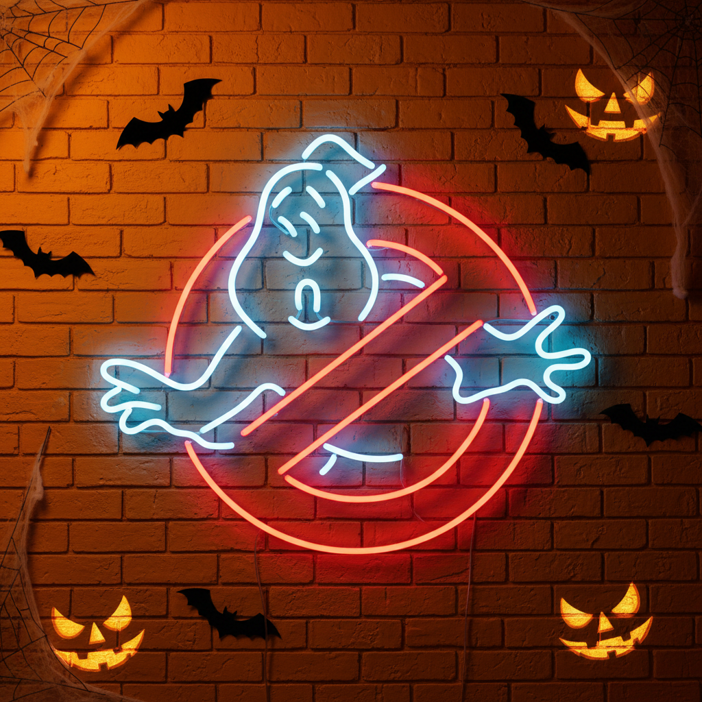 Ghostbusters Halloween LED Neon Sign  by LEDNeons - illuminated LED décor for fans and entertainment areas.
