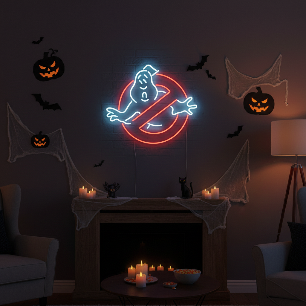 Ghostbusters Halloween LED Neon Sign  by LEDNeons - illuminated LED décor for fans and entertainment areas.