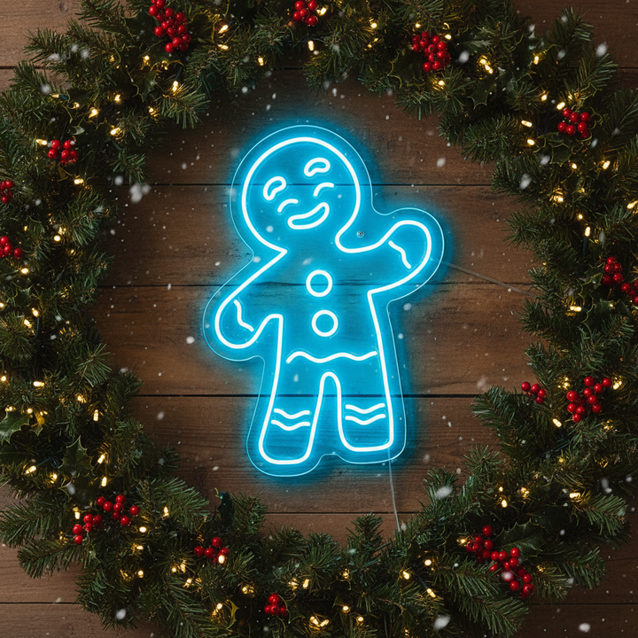Gingerbread Man Merry Christmas Neon Sign by LEDNeons - Adding warmth and sweetness to your décor.