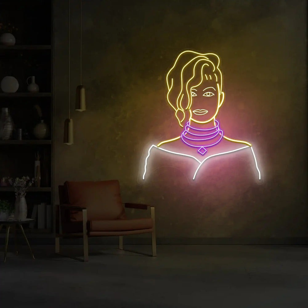 Girl Face UV Light | Neon Art for Modern Decor by LedNeons.com