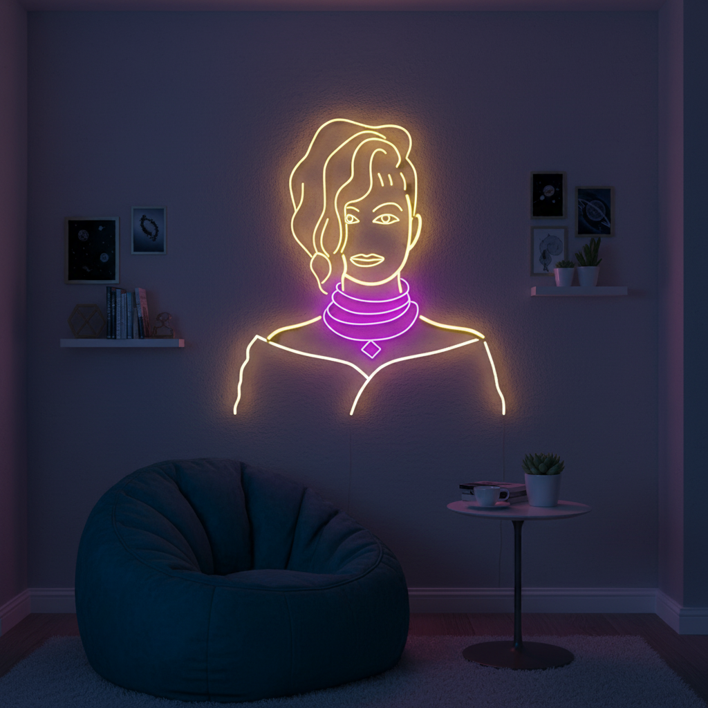 Girl Face LED Neon Sign  by LEDNeons - a striking neon design 