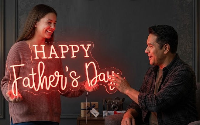 Happy Father's Day Wall Decor Neon Sign