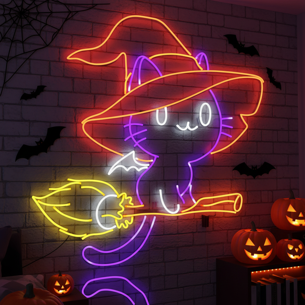 Glow Cat Halloween LED Neon Sign by LEDNeons