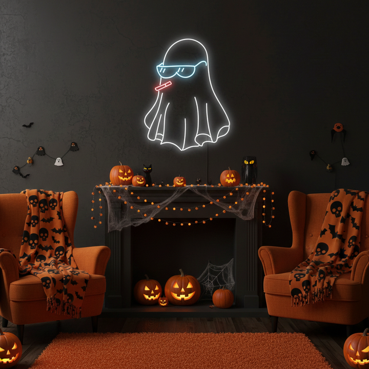 Glow Ghost Smoking Halloween LED Neon Sign by LEDNeons