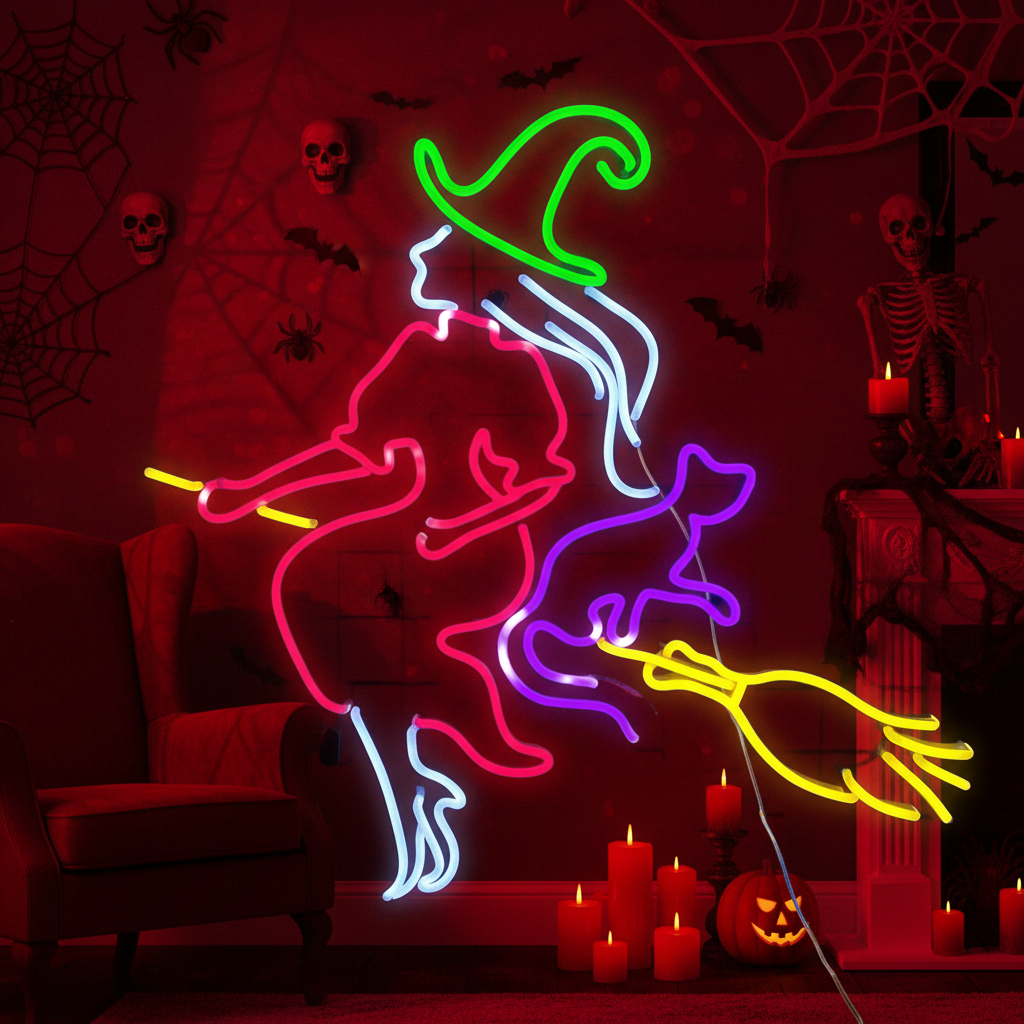 Glow Magician Halloween LED Neon Sign by LEDNeons - unique magical décor piece for Halloween.