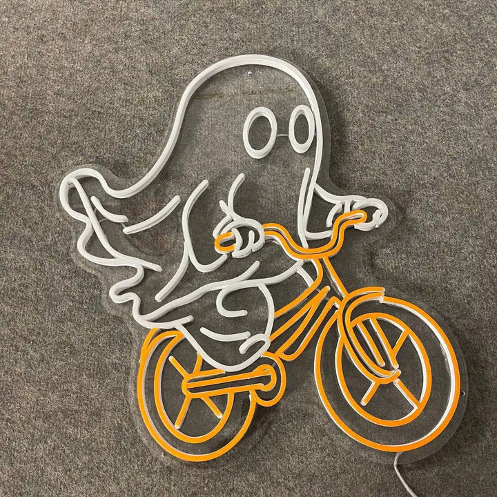 Glow Ghost Ride The Bike Halloween LED Neon Sign by LEdNeon's - Transform your space with Halloween LED Neon Sign