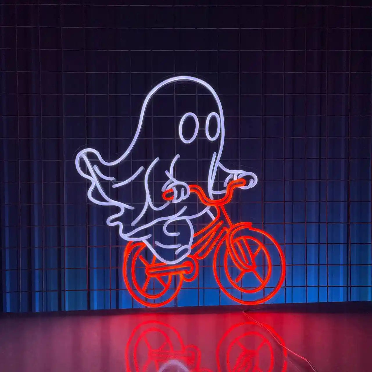 Glow Ghost Ride The Bike Neon Sign with Bright Light | LedNeons