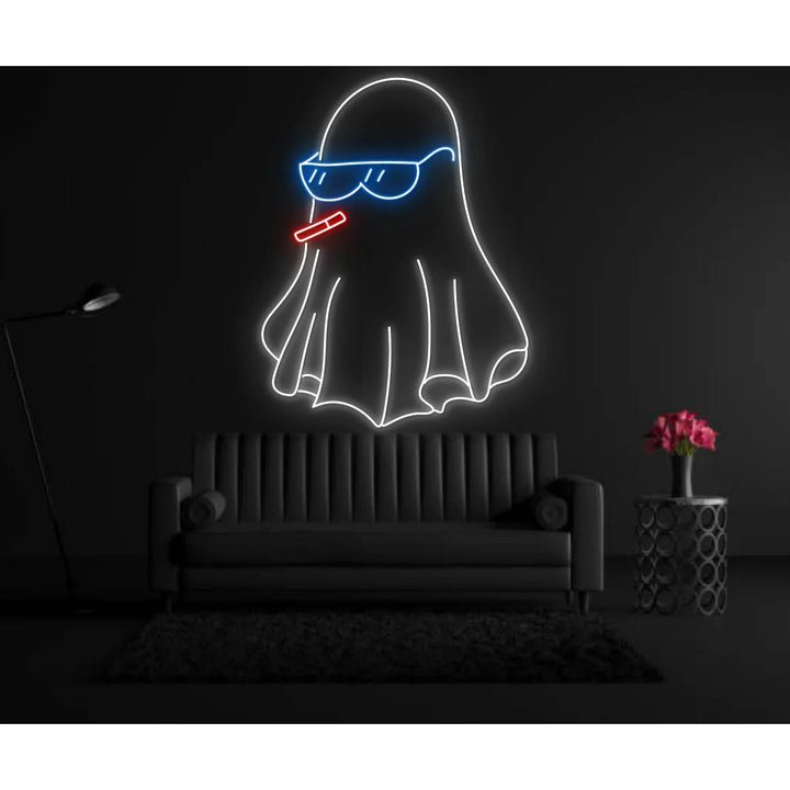 Glow Ghost Smoking Halloween LED Neon Sign by LEDNeon's - Transform your space with Halloween LED Neon Sign