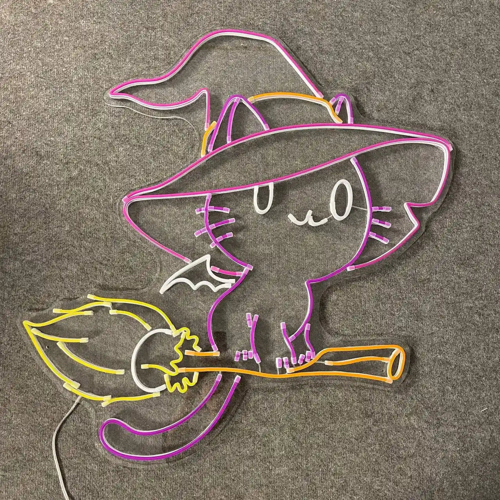 Glow Cat Halloween Neon Sign by LEDNeons - light off