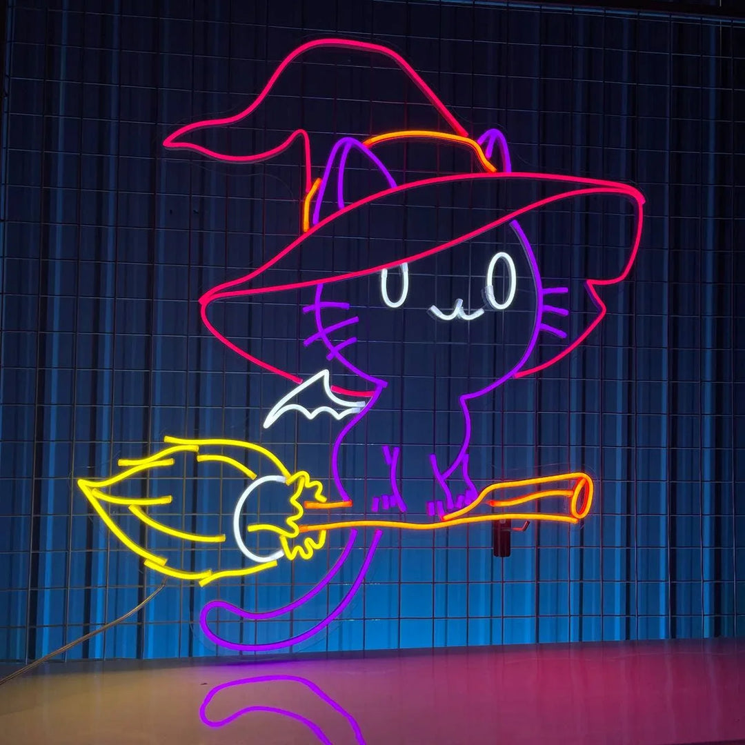Glow Cat Halloween LED Neon Sign by LEDNeons- light on