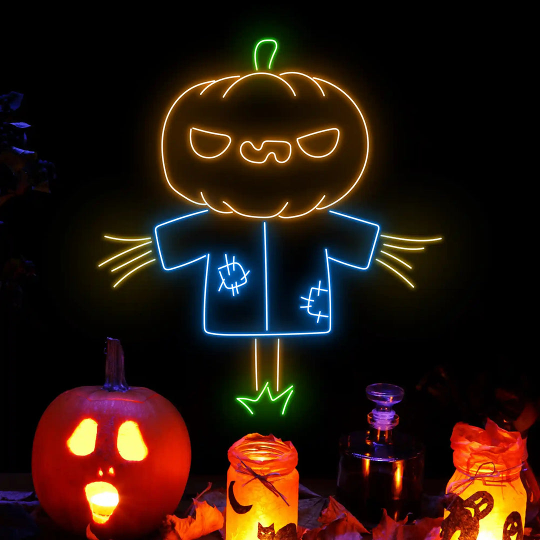 Glow Straw Man Halloween LED Neon Sign by LEDNeons - Dark Theme