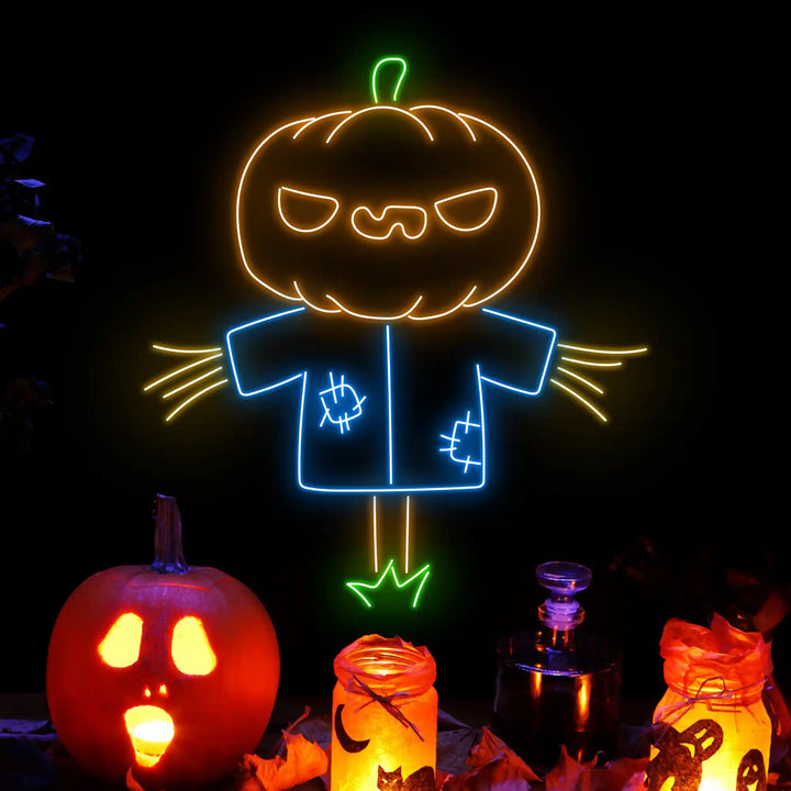 Glow Straw Man Halloween LED Neon Sign by LEDNeons - Dark Theme