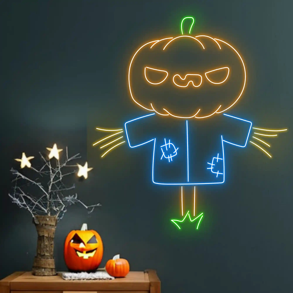 Glow Straw Man Halloween LED Neon Sign by LEDNeons - Light Theme