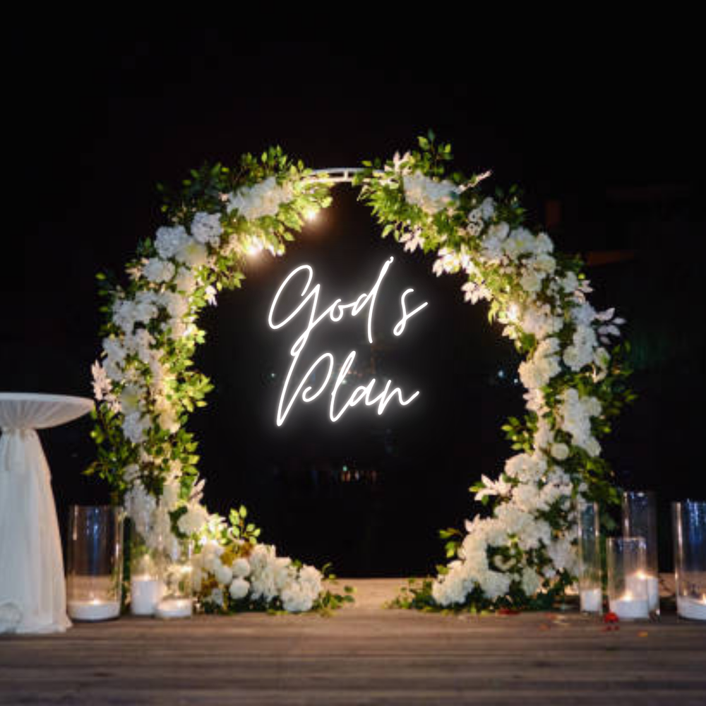 God's Plan Wedding LED Neon Sign by LEDNeons - Celebrate Your Big day with this Glowing neon Sign