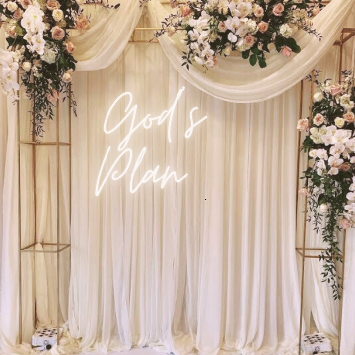 God's Plan Wedding LED Neon Sign by LEDNeons - Celebrate Your Big day with this Glowing neon Sign 