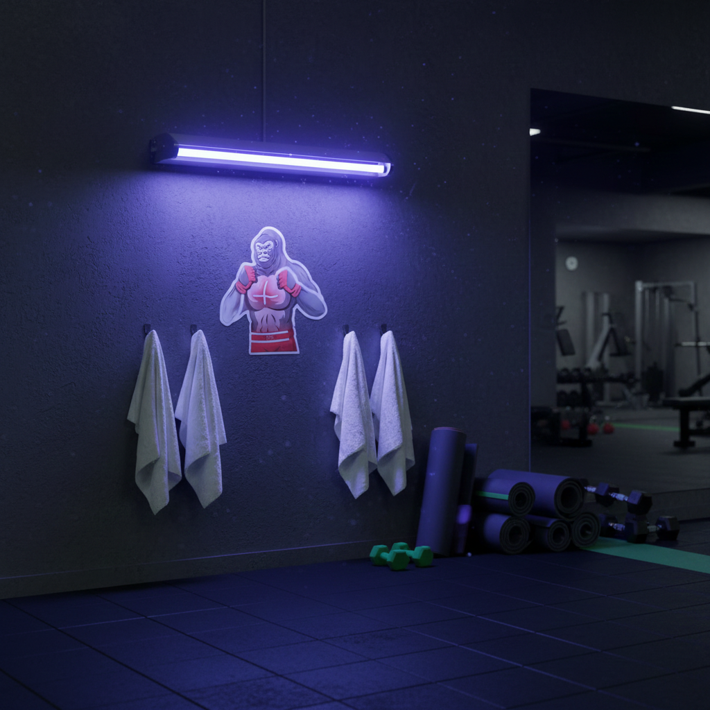 Gorilla Fighter UV Light Neon Artwork by LEDNeons - a bold neon design featuring a powerful gorilla 