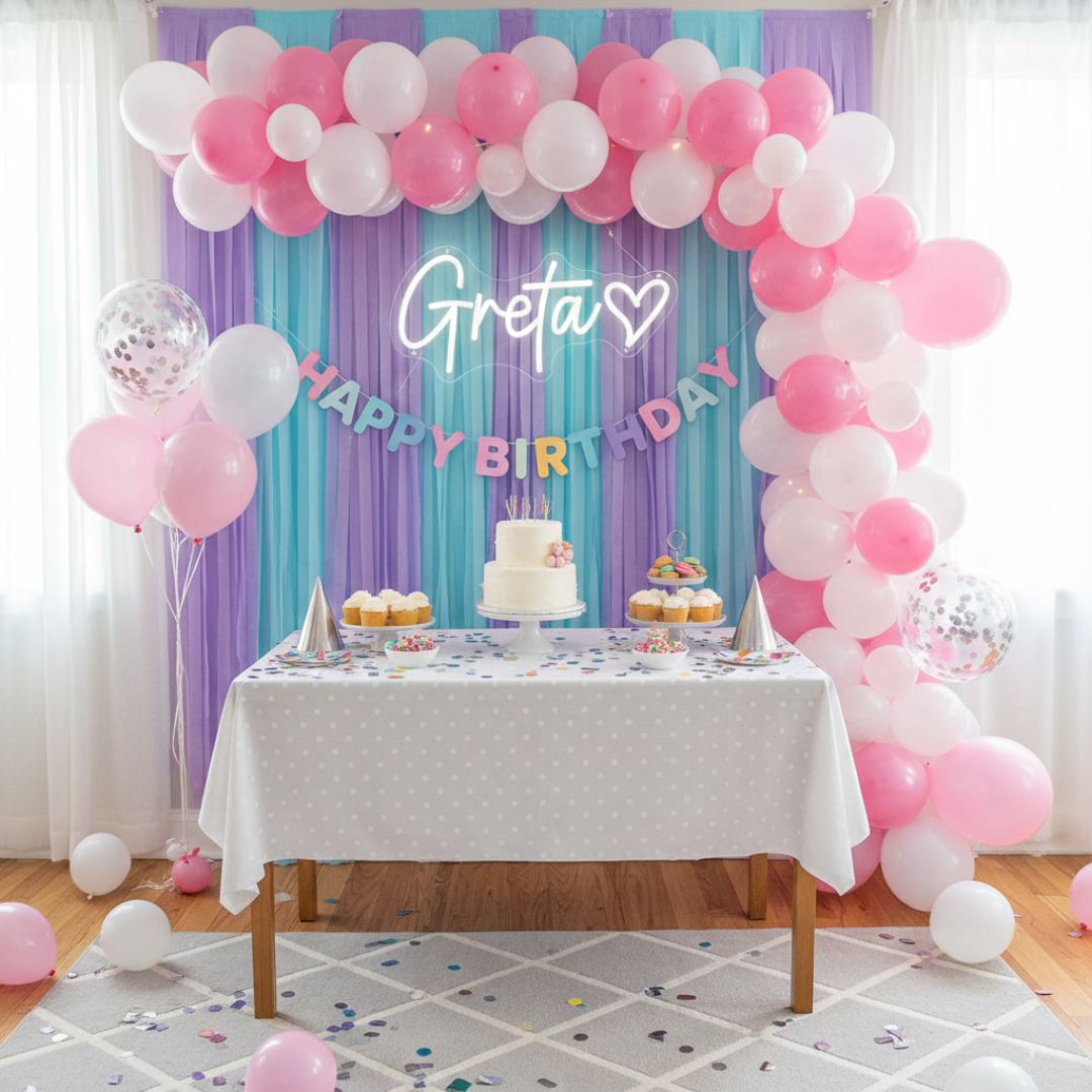Greta Name LED Neon sign by LedNeons.com -  glowing on a wall, adding a personalized and stylish decorative element.
