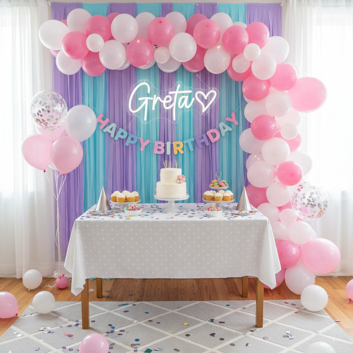 Greta Name LED Neon sign by LedNeons.com -  glowing on a wall, adding a personalized and stylish decorative element.