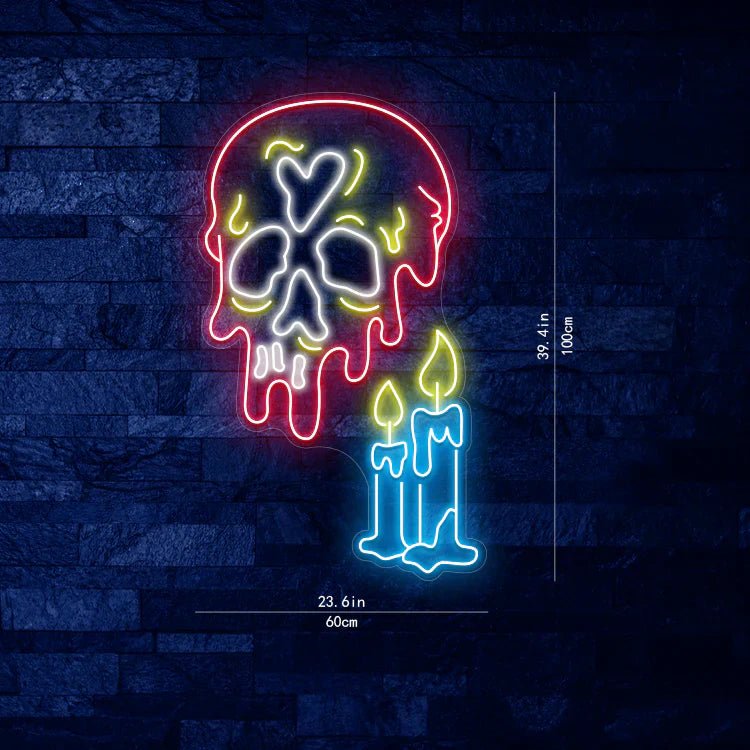 Decoration Skull Halloween LED Neon Sign by LEDNeons - Dimensions