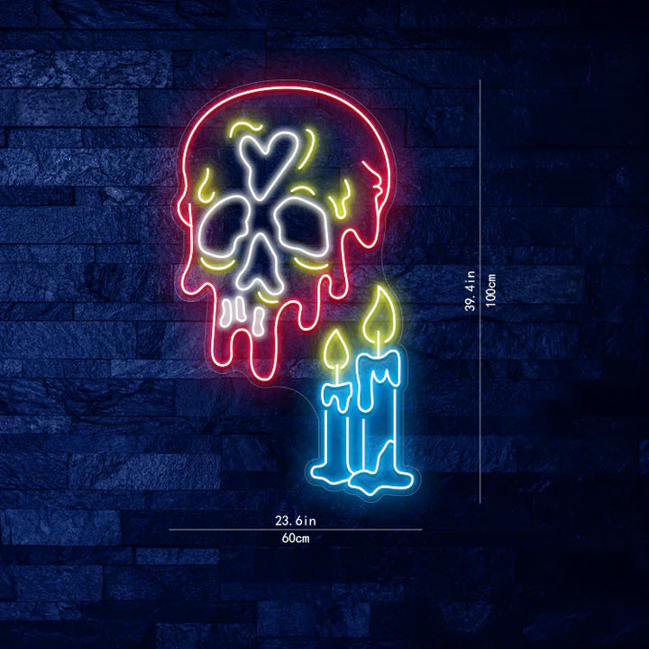 Decoration Skull Halloween LED Neon Sign by LEDNeons - Dimensions