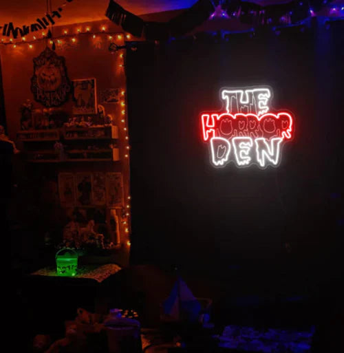 THE HORROR DEN Halloween LED Neon Sign by LEDNeons  - on Wall