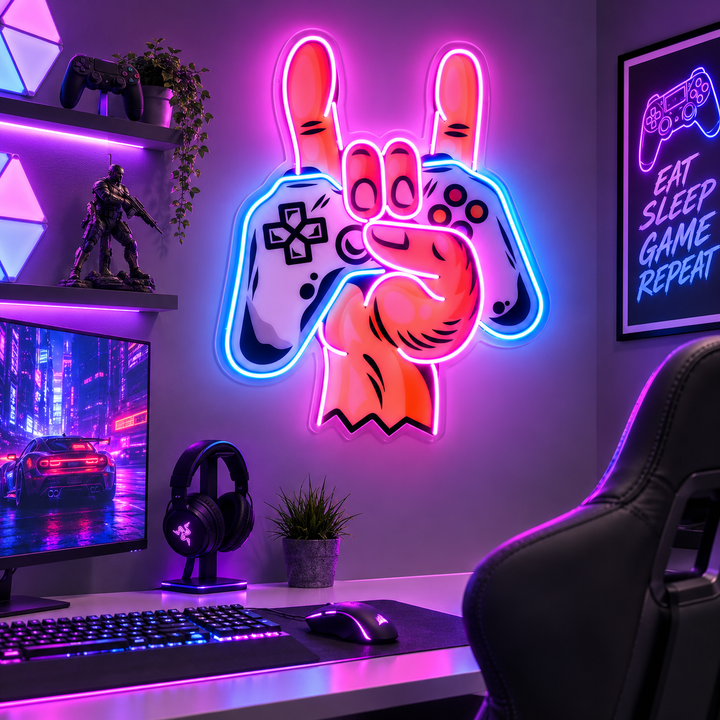 Game Hands LED Neon Sign