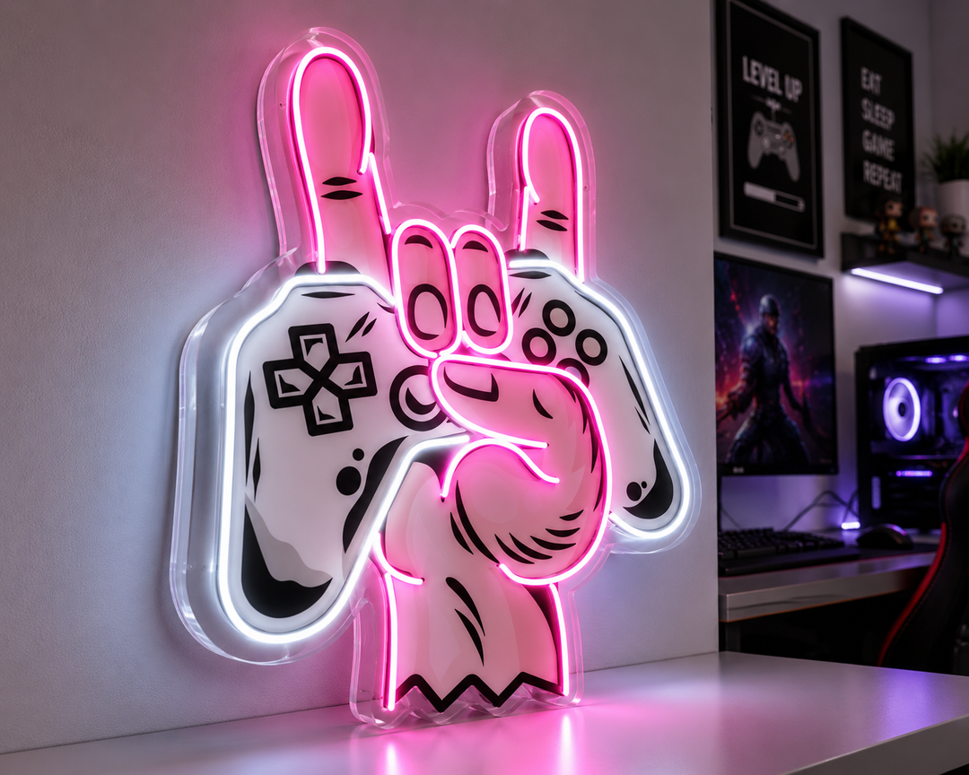 Game Hands LED Neon Sign