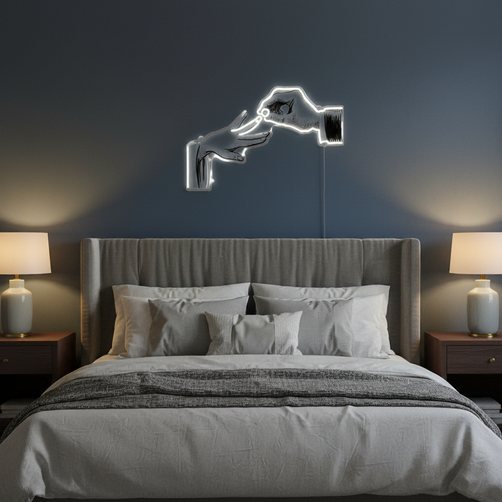 Hands and Ring UV Light by LEDNeons – elegant glowing design featuring hands holding a ring