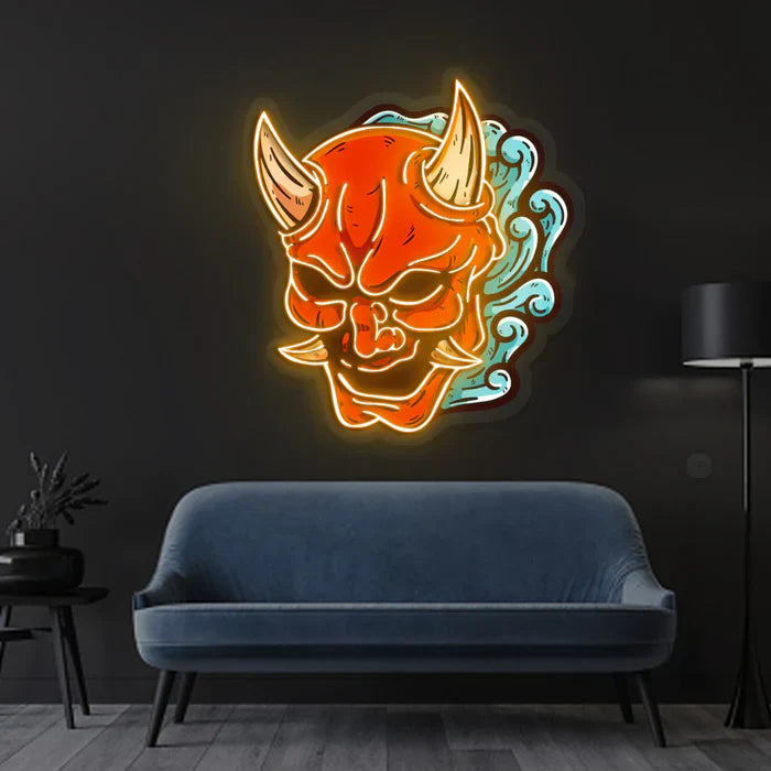 Hannya Mask Halloween LED Neon Sign by LEDNeon's - Transform your space with Halloween LED Neon Sign