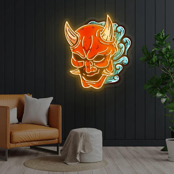 Hannya Mask Halloween LED Neon Sign by LEDNeon's - Transform your space with Halloween LED Neon Sign