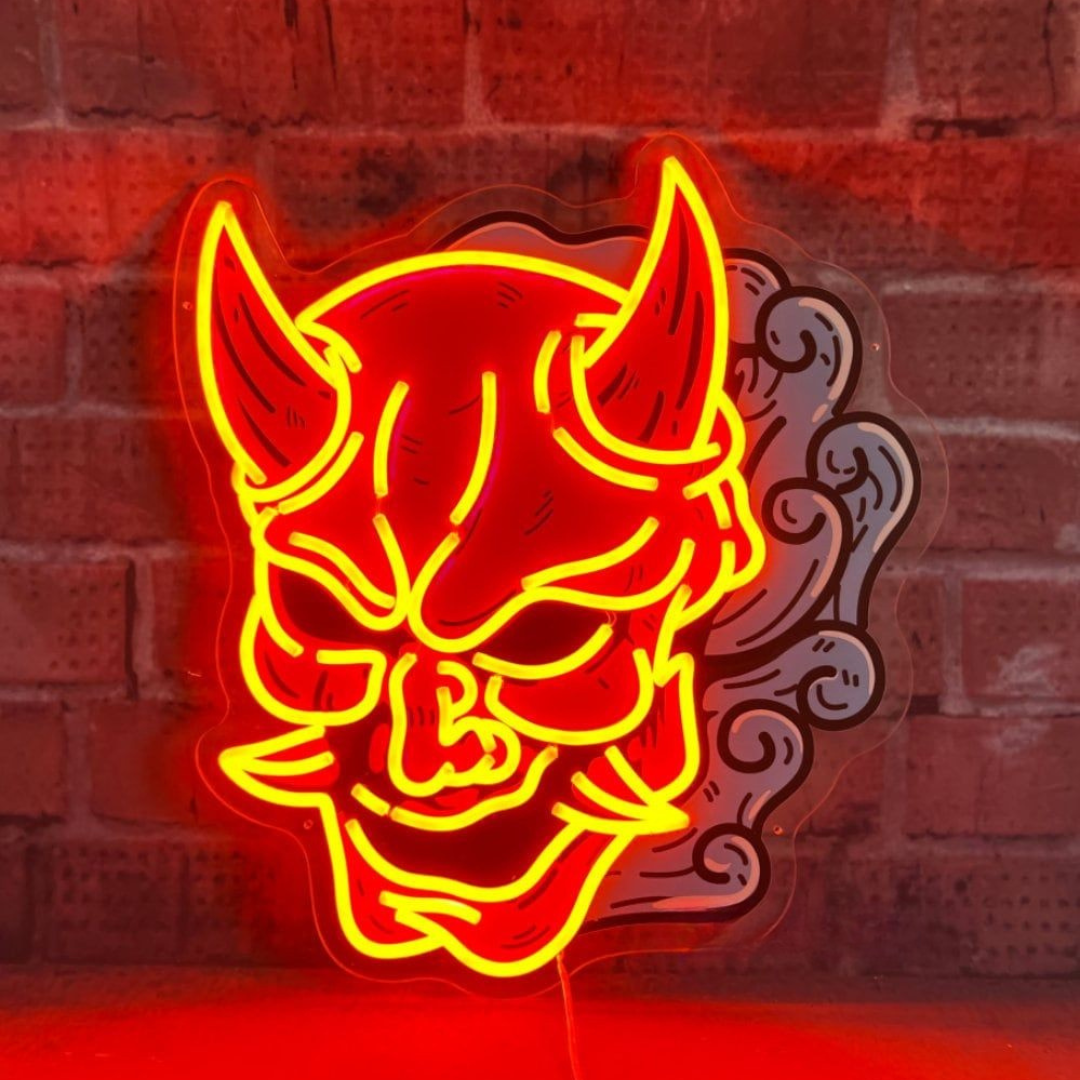 Hannya Mask Halloween LED Neon Sign by LEDNeons 