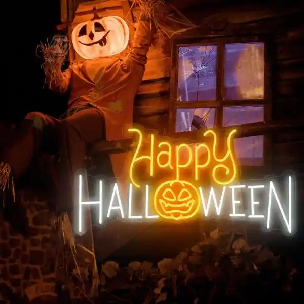 Happy Pumpkin Halloween LED Neon Sign by LEDNeons - adding a festive touch to Halloween celebrations