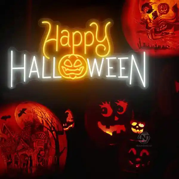 Happy Pumpkin Halloween LED Neon Sign by LEDNeons - adding a festive touch to Halloween celebrations