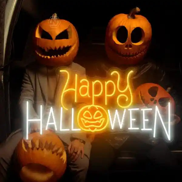 Happy Pumpkin Halloween LED Neon Sign by LEDNeons - adding a festive touch to Halloween celebrations