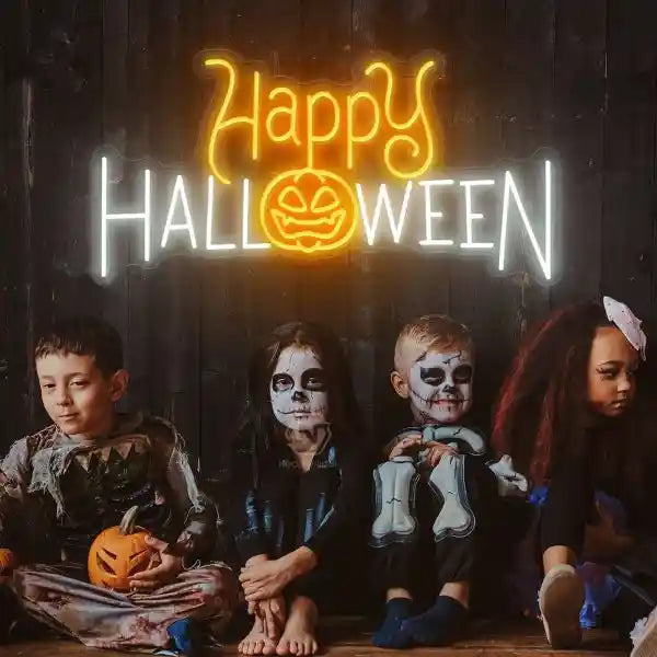 Happy Pumpkin Halloween LED Neon Sign by LEDNeons - adding a festive touch to Halloween celebrations