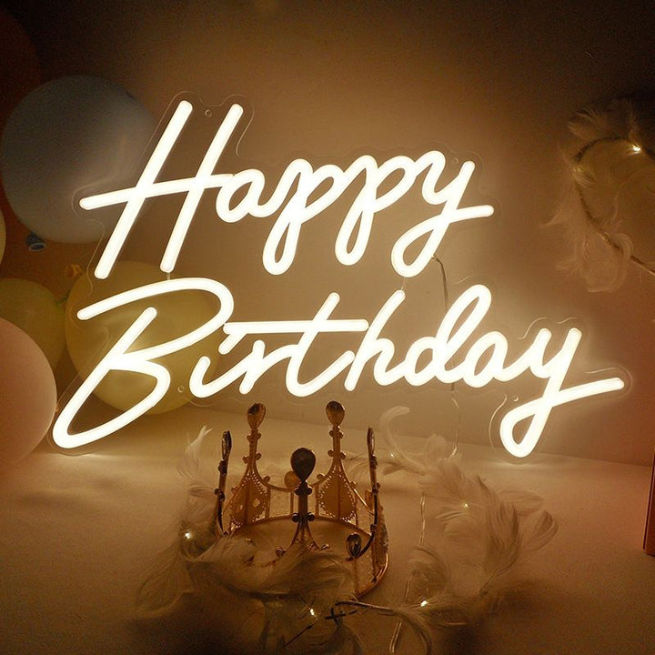 Happy Birthday Neon sign by LEDNeons Celebrate your day with this glowing neon sign.