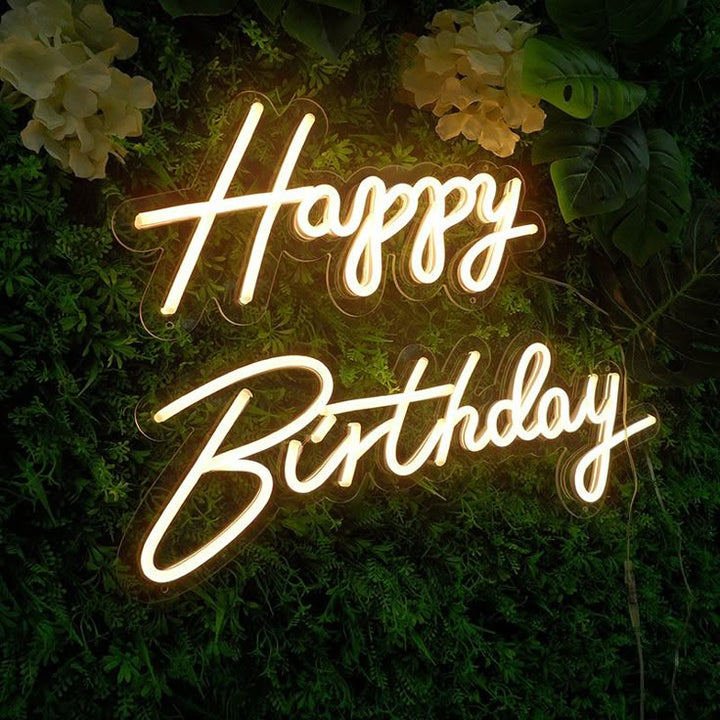 Happy Birthday Neon sign by LEDNeons Celebrate your day with this glowing neon sign.