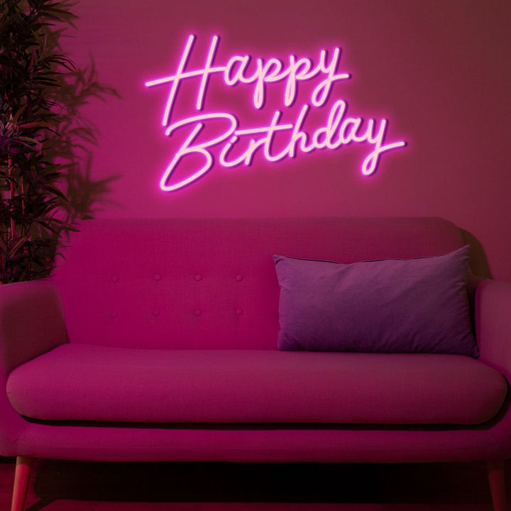 Happy Birthday Neon sign by LEDNeons Celebrate your day with this glowing neon sign.