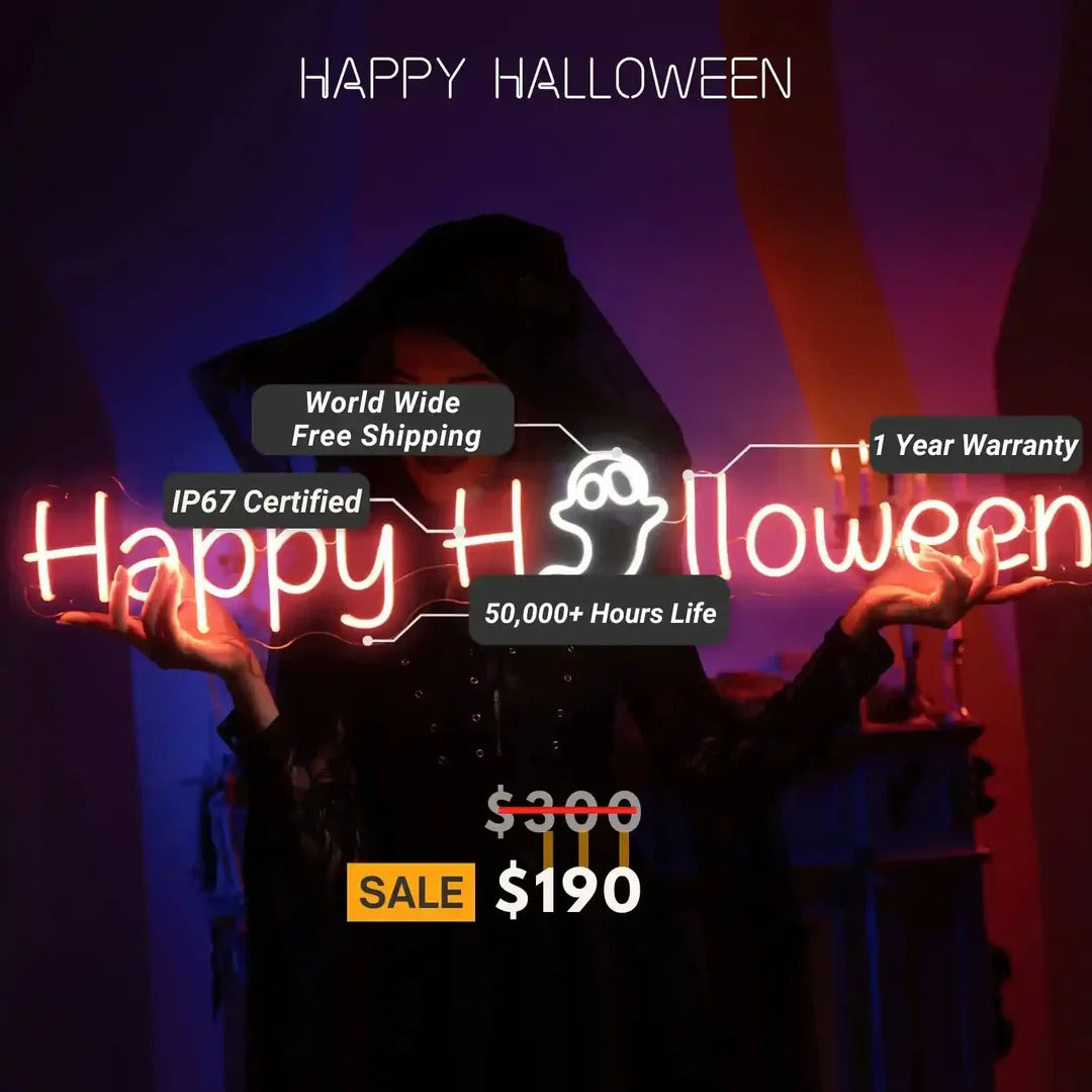  Happy Halloween LED Neon Sign by LEDNeons - Specifications