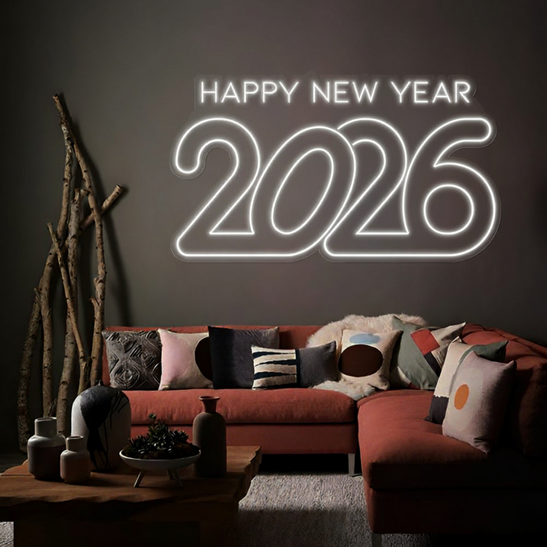 Happy New Year 2026 LED Neon Sign by LEDNeons – Bright festive décor for parties and celebrations