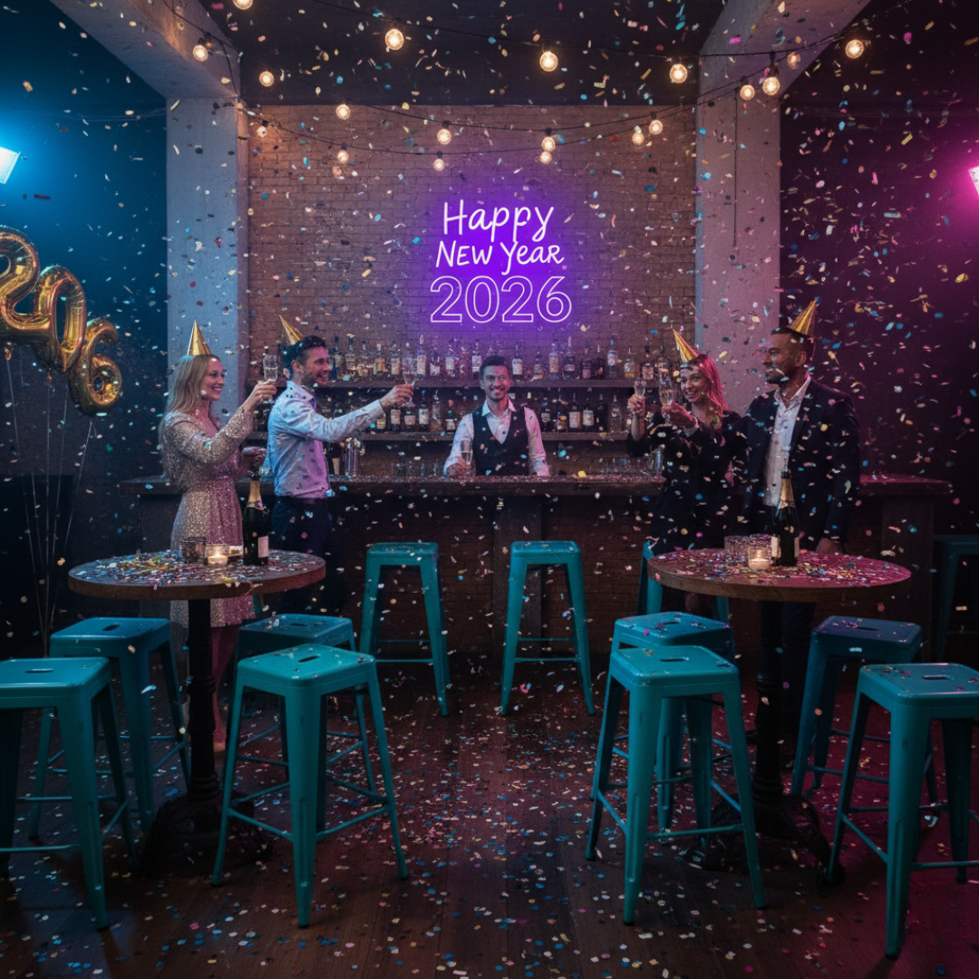 Happy New Year 2026 LED Neon Sign by LEDNeons — glowing festive sign perfect for New Year parties