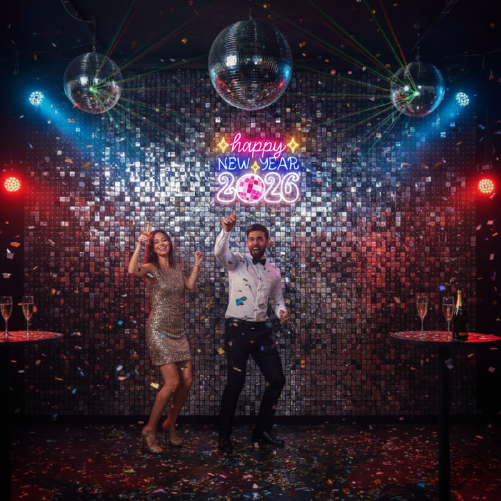 Happy New Year 2026 Neon Sign by LEDNeons – Bright festive LED light for party and event décor
