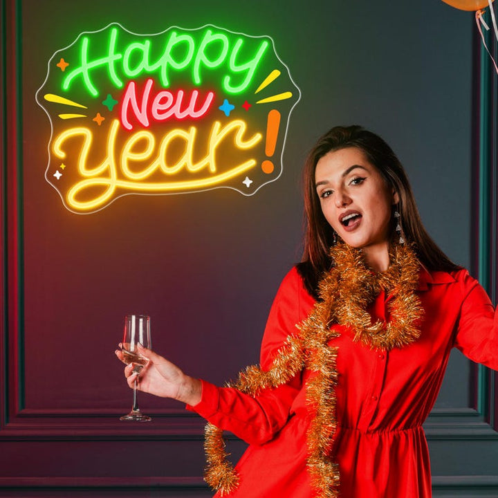 Happy New Year Neon Sign by LEDNeons – Bright festive LED light for parties, events, and New Year celebrations