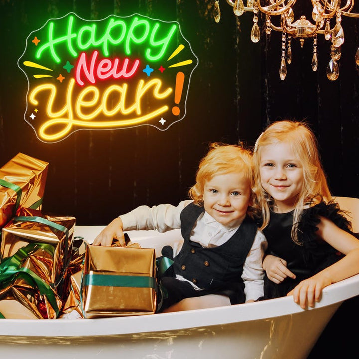 Happy New Year Neon Sign by LEDNeons – Bright festive LED light for parties, events, and New Year celebrations
