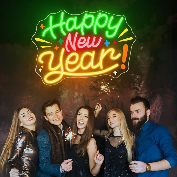 Happy New Year Neon Sign by LEDNeons – Bright festive LED light for parties, events, and New Year celebrations
