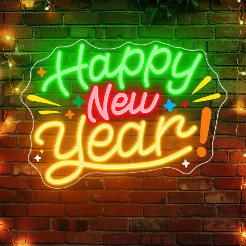Happy New Year Neon Sign by LEDNeons – Bright festive LED light for parties, events, and New Year celebrations
