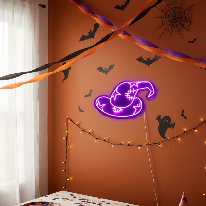 Hats Holiday Halloween LED Neon Sign by LEDNeons - unique wall decoration for Halloween night and themed parties
