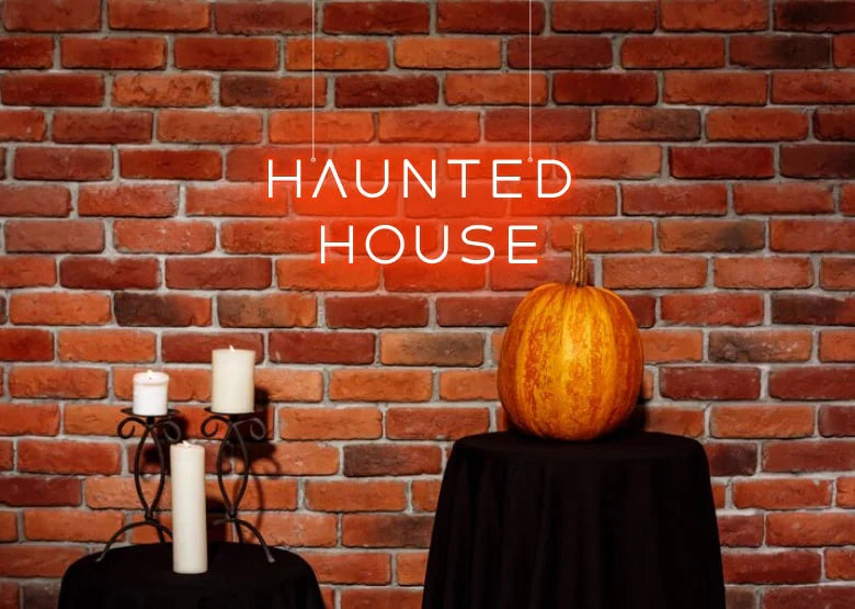 Haunted House Halloween LED Neon Sign by LEDNeon's - Transform your space with Halloween LED Neon Sign